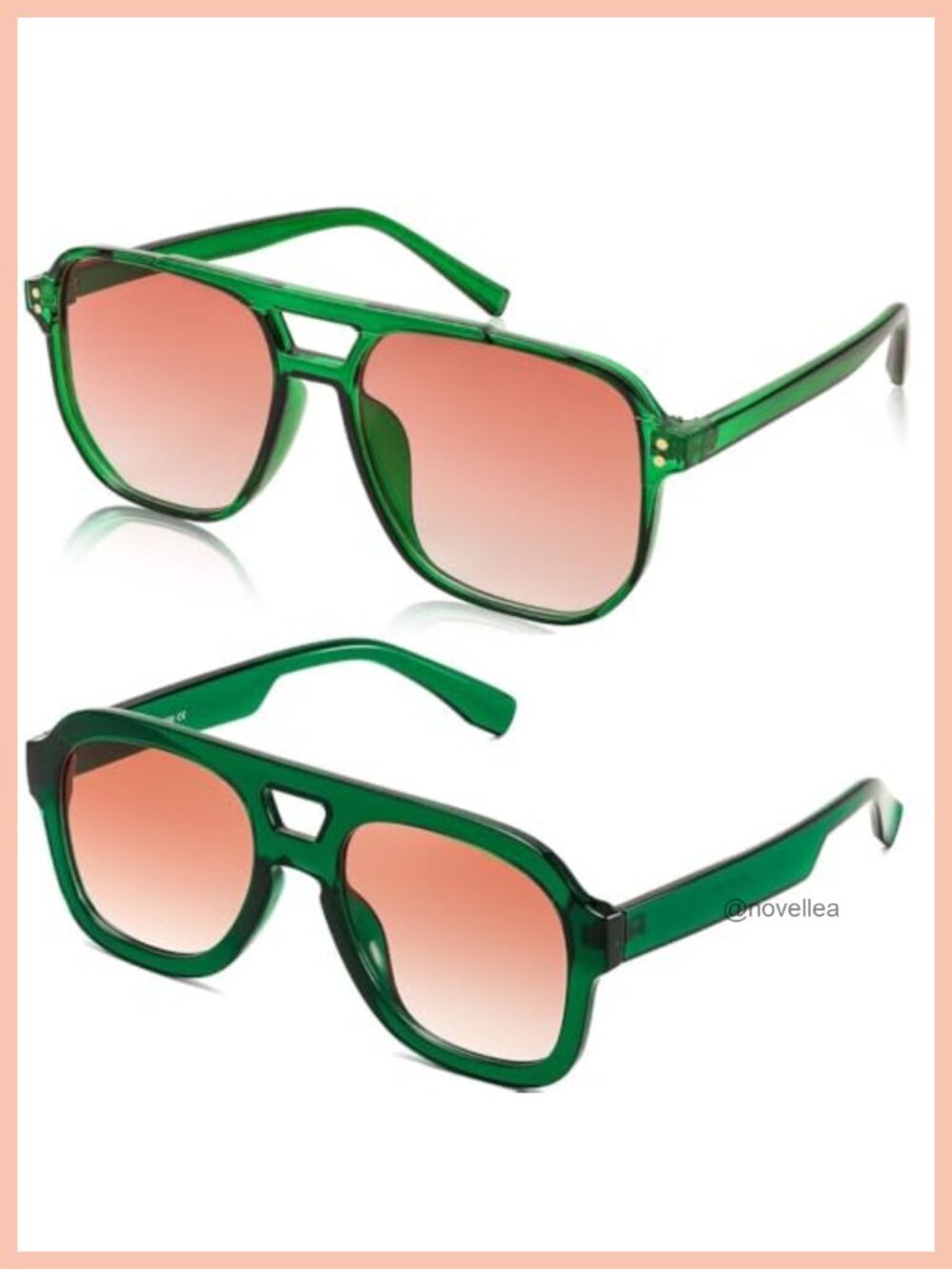 Vintage Pilot Sunglasses Polycarbonate Frame UV400 Protection